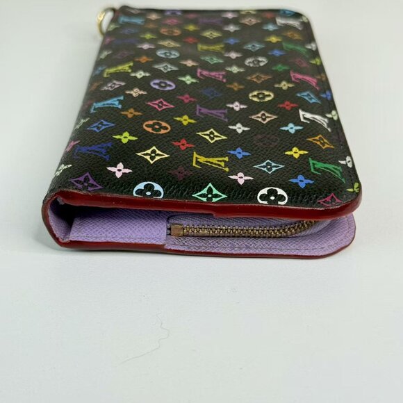 Louis Vuitton Multicolor Black Leather Wallet with Colorful Monogram Design - Picture 4 of 8